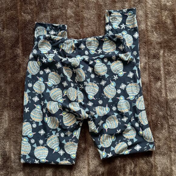 LULAROE OS Chubby Patterned Bird Print Stretch Leggings Pull-On Pants NICE! - Picture 4 of 7
